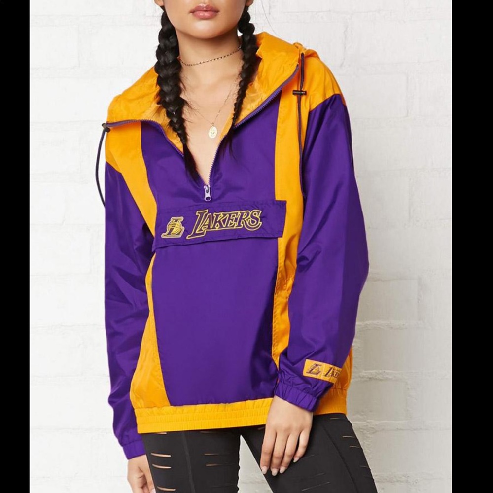 Lakers Windbreaker Jacket Half zip nba